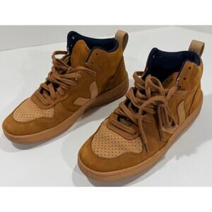 VEJA V-15 Nubuck Suede Camel Desert Mid Top Sneakers Women US 8 UK 6 EUC